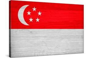 Singapore Flag Design with Wood Patterning - Flags of the World Series-Philippe Hugonnard-Stretched Canvas