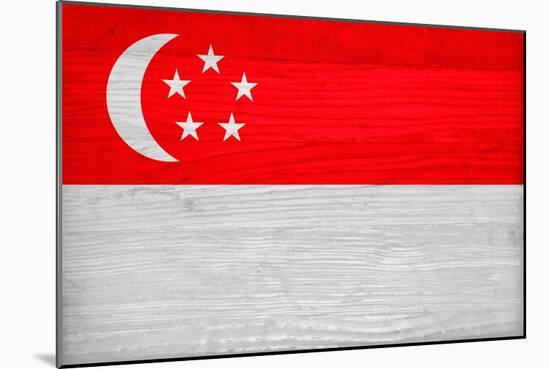 Singapore Flag Design with Wood Patterning - Flags of the World Series-Philippe Hugonnard-Mounted Premium Giclee Print