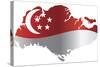 Singapore Flag In Map Silhouette Isolated Illustration-jpldesigns-Stretched Canvas
