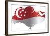 Singapore Flag In Map Silhouette Isolated Illustration-jpldesigns-Framed Art Print