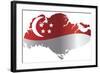 Singapore Flag In Map Silhouette Isolated Illustration-jpldesigns-Framed Art Print