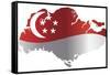 Singapore Flag In Map Silhouette Isolated Illustration-jpldesigns-Framed Stretched Canvas