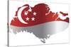 Singapore Flag In Map Silhouette Isolated Illustration-jpldesigns-Stretched Canvas