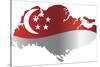 Singapore Flag In Map Silhouette Isolated Illustration-jpldesigns-Stretched Canvas