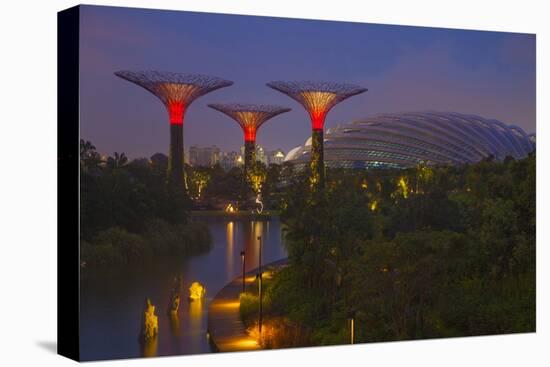 Singapore. Garden by the Sea Towers at Night-Jaynes Gallery-Stretched Canvas