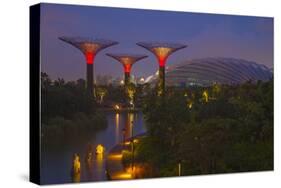 Singapore. Garden by the Sea Towers at Night-Jaynes Gallery-Stretched Canvas