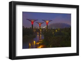 Singapore. Garden by the Sea Towers at Night-Jaynes Gallery-Framed Photographic Print