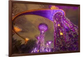 Singapore. Garden by the Sea Towers at Night-Jaynes Gallery-Framed Photographic Print