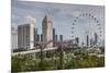 Singapore, Gardens by the Bay, Super Tree Grove, Elevated Walkway View with Singapore Skyline-Walter Bibikow-Mounted Photographic Print