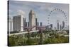 Singapore, Gardens by the Bay, Super Tree Grove, Elevated Walkway View with Singapore Skyline-Walter Bibikow-Stretched Canvas