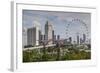 Singapore, Gardens by the Bay, Super Tree Grove, Elevated Walkway View with Singapore Skyline-Walter Bibikow-Framed Photographic Print