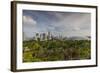 Singapore, Gardens by the Bay, Super Tree Grove, Elevated Walkway View with Singapore Skyline-Walter Bibikow-Framed Photographic Print