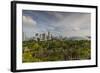 Singapore, Gardens by the Bay, Super Tree Grove, Elevated Walkway View with Singapore Skyline-Walter Bibikow-Framed Photographic Print