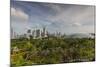 Singapore, Gardens by the Bay, Super Tree Grove, Elevated Walkway View with Singapore Skyline-Walter Bibikow-Mounted Photographic Print