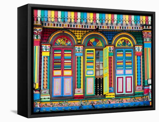 Singapore, Little India, Colourful Heritage Villa, Once the Residence of Tan Teng Niah-Gavin Hellier-Framed Stretched Canvas