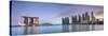 Singapore, Marina and City Skyline-Michele Falzone-Stretched Canvas