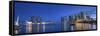Singapore, Marina and City Skyline-Michele Falzone-Framed Stretched Canvas