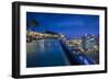 Singapore, Marina Bay Sands Hotel, Rooftop Swimming Pool, Dusk-Walter Bibikow-Framed Photographic Print