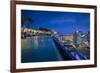 Singapore, Marina Bay Sands Hotel, Rooftop Swimming Pool, Dusk-Walter Bibikow-Framed Photographic Print