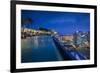 Singapore, Marina Bay Sands Hotel, Rooftop Swimming Pool, Dusk-Walter Bibikow-Framed Photographic Print