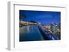 Singapore, Marina Bay Sands Hotel, Rooftop Swimming Pool, Dusk-Walter Bibikow-Framed Photographic Print