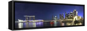 Singapore, Merlion Park and Singapore Skyline-Michele Falzone-Framed Stretched Canvas