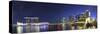 Singapore, Merlion Park and Singapore Skyline-Michele Falzone-Stretched Canvas