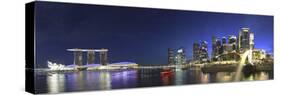 Singapore, Merlion Park and Singapore Skyline-Michele Falzone-Stretched Canvas