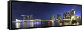 Singapore, Merlion Park and Singapore Skyline-Michele Falzone-Framed Stretched Canvas