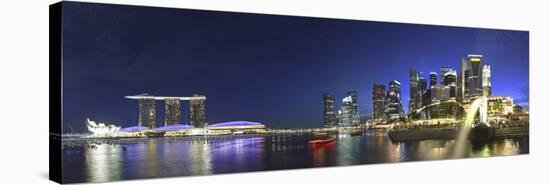 Singapore, Merlion Park and Singapore Skyline-Michele Falzone-Stretched Canvas