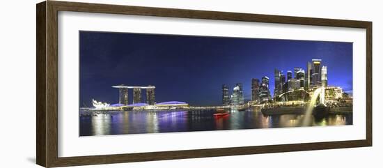 Singapore, Merlion Park and Singapore Skyline-Michele Falzone-Framed Photographic Print