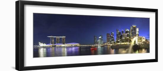 Singapore, Merlion Park and Singapore Skyline-Michele Falzone-Framed Photographic Print