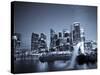 Singapore, Merlion Park and Singapore Skyline-Michele Falzone-Stretched Canvas