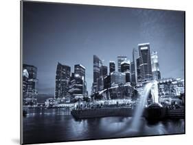 Singapore, Merlion Park and Singapore Skyline-Michele Falzone-Mounted Photographic Print