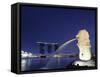 Singapore, Merlion Park, Merlion Fountain-Michele Falzone-Framed Stretched Canvas