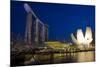 Singapore. Nighttime downtown waterfront architecture.-Jaynes Gallery-Mounted Photographic Print