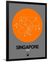 Singapore Orange Subway Map-NaxArt-Framed Art Print