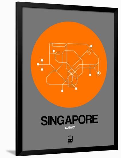 Singapore Orange Subway Map-NaxArt-Framed Art Print