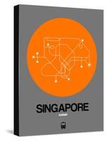 Singapore Orange Subway Map-NaxArt-Stretched Canvas