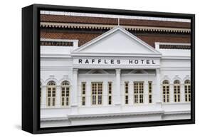 Singapore, Raffles Hotel, Exterior-Walter Bibikow-Framed Stretched Canvas