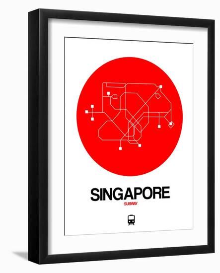 Singapore Red Subway Map-NaxArt-Framed Art Print