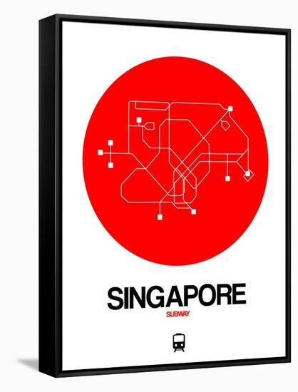 Singapore Red Subway Map-NaxArt-Framed Stretched Canvas