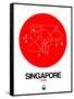 Singapore Red Subway Map-NaxArt-Framed Stretched Canvas