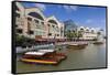 Singapore, Riverside Point, Entertainment District, Exterior-Walter Bibikow-Framed Stretched Canvas