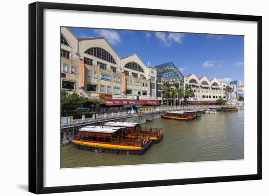 Singapore, Riverside Point, Entertainment District, Exterior-Walter Bibikow-Framed Photographic Print