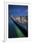 Singapore, Rooftop Swimming Pool at Dusk Overlooks the City-Walter Bibikow-Framed Photographic Print