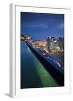 Singapore, Rooftop Swimming Pool at Dusk Overlooks the City-Walter Bibikow-Framed Photographic Print