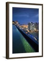 Singapore, Rooftop Swimming Pool at Dusk Overlooks the City-Walter Bibikow-Framed Photographic Print