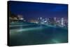 Singapore, Rooftop Swimming Pool at Dusk Overlooks the City-Walter Bibikow-Stretched Canvas