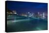Singapore, Rooftop Swimming Pool at Dusk Overlooks the City-Walter Bibikow-Stretched Canvas